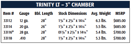 Trinity LT Specs