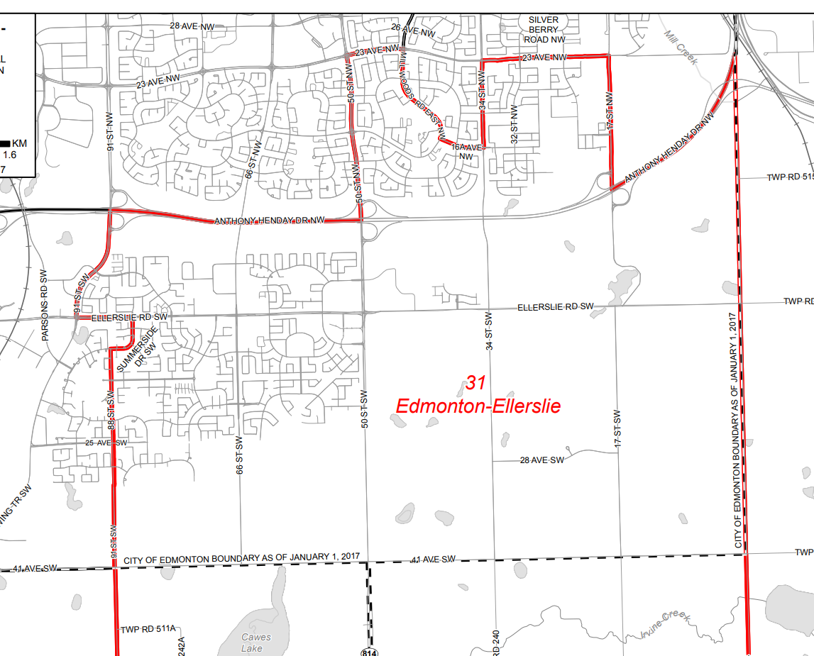 Map of Edmonton Ellerslie