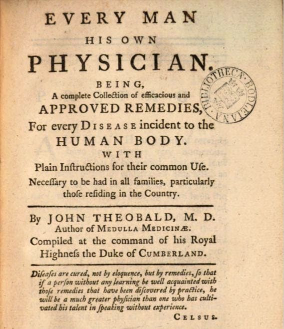 Data Democracy! ‘Dr. Google’ (2023) Vs. ‘Every Man His Own Physician’ (1767) – The Health Care Blog
