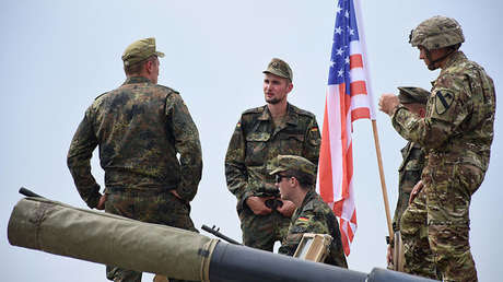 Militares alemanes y estadounidenses durante los ejercicios internacionales Noble Partner 2018 en Georgia.