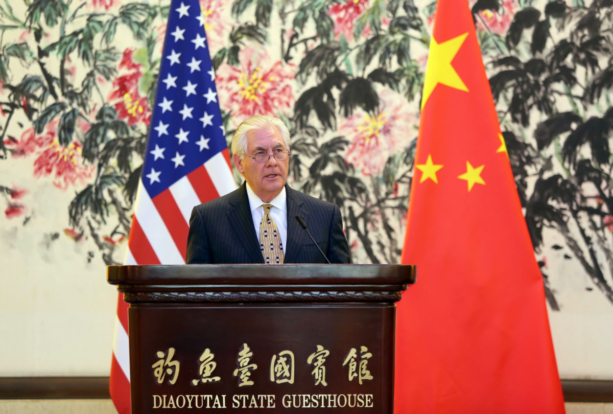 U.S. Secretary of State Rex Tillerson addresses media in Beijing. Flickr/U.S. Department of State