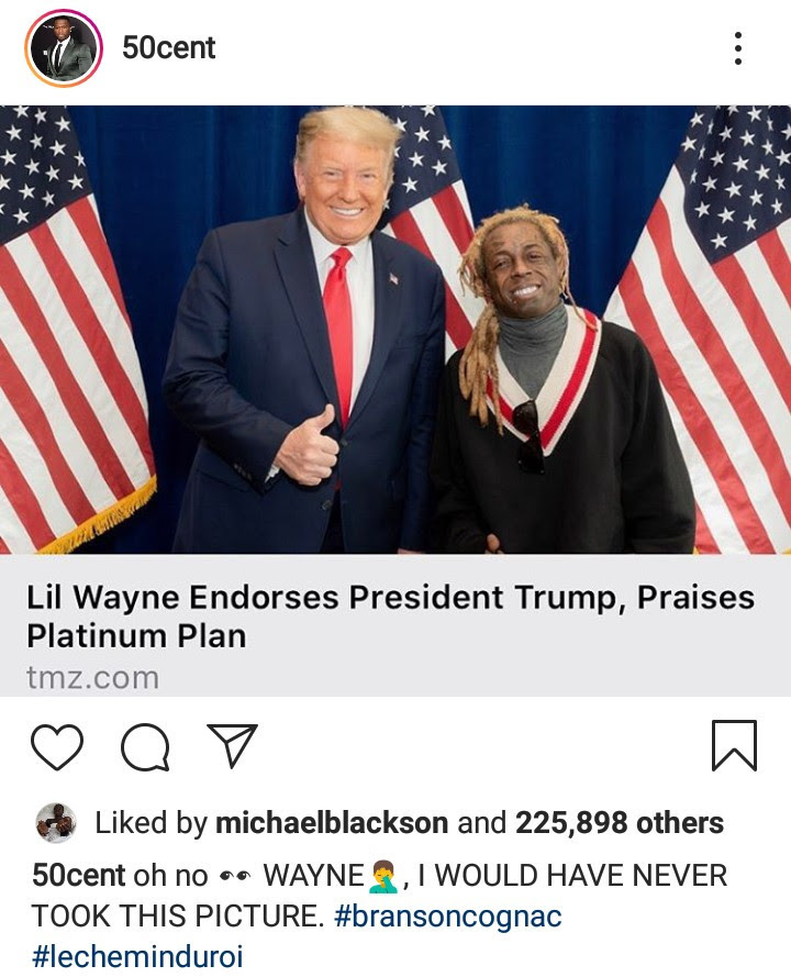 50 Cent reacts to Lil Wayne endorsing Donald Trump