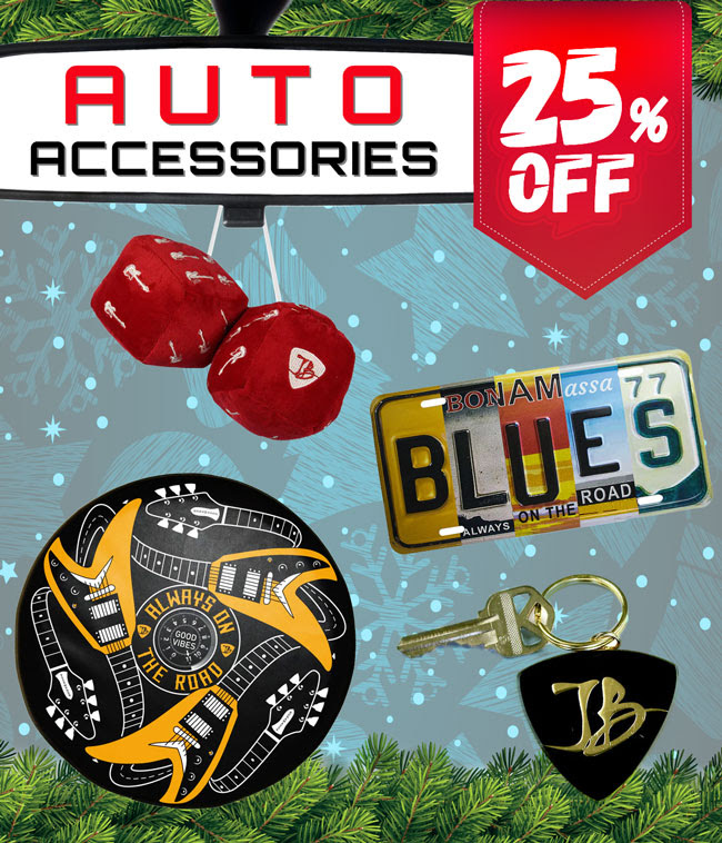Cool blues accessories for your car, bike, whatever you drive! 25% off