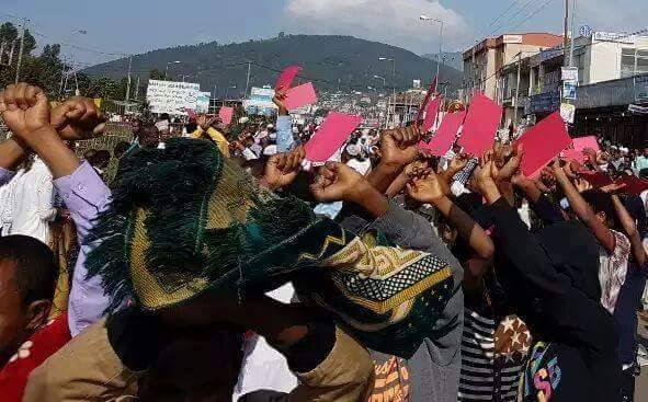Scenes from the recent protests. Credit: Jawar Mohammed.