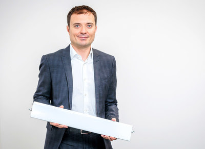 Nemanja Mikać, CEO of ElevenEs with the LFP battery cell