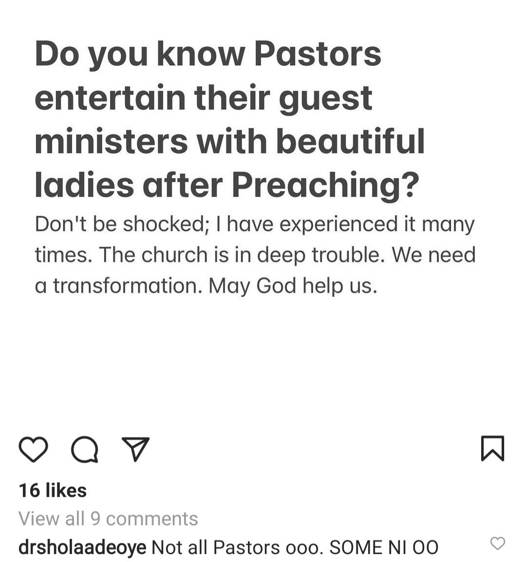 "Pastors entertain their guest ministers with beautiful ladies after preaching" - Houston-based Nigerian pastor, Shola Adeoye, alleges 