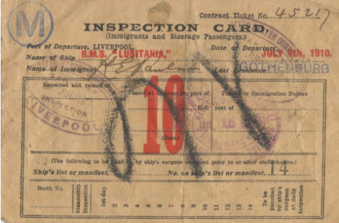 Lusitania-Ticket