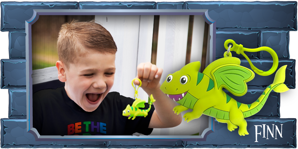 Finn with toy dragon