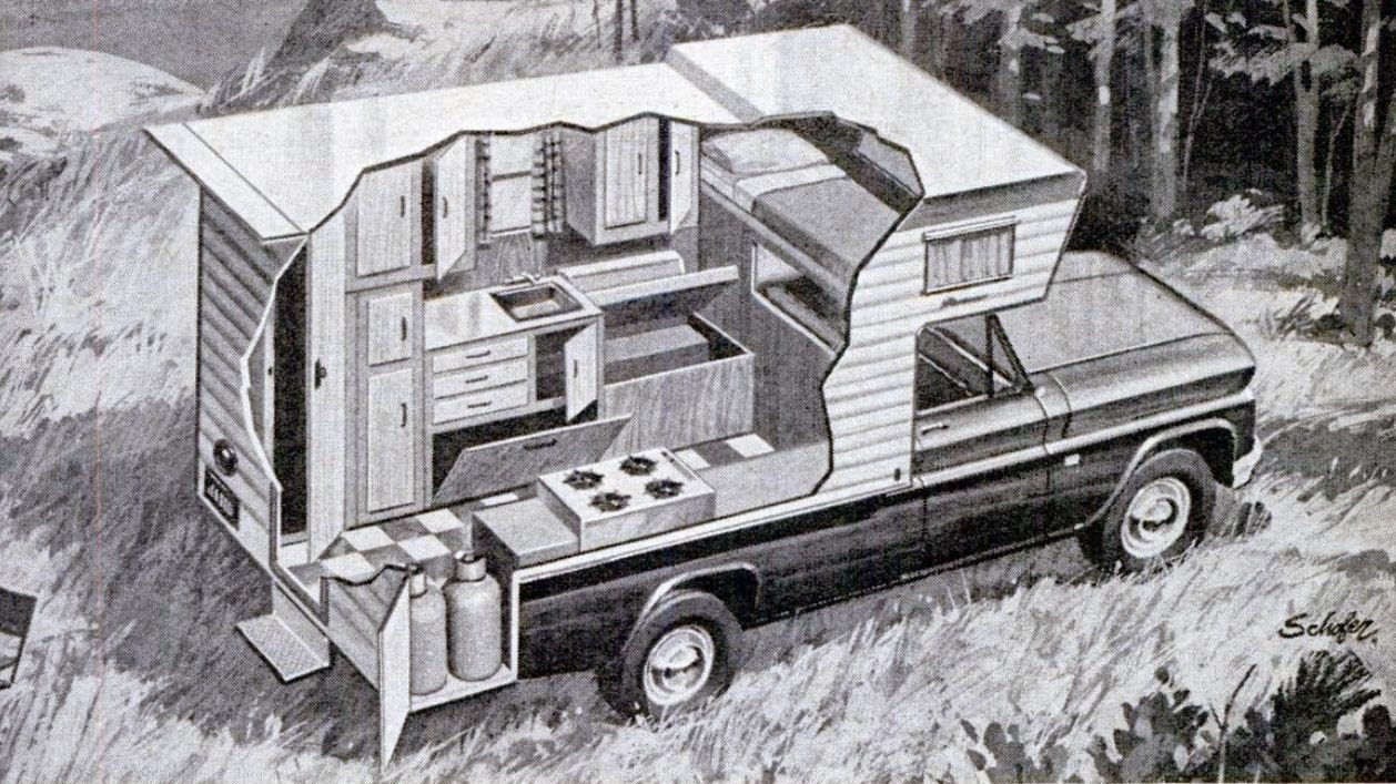 Pickup Truck Camper Cutaway, 1967 Truck Camper HQ