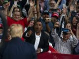 Supporters of President Donald Trump cheer as he arrives to speak at a campaign rally at Veterans Memorial Coliseum, Wednesday, Feb. 19, 2020, in Phoenix. (AP Photo/Evan Vucci)