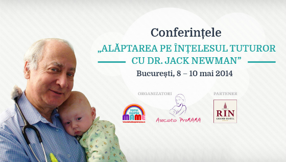 8-9-10 mai – conferințele „Alăptarea pe înțelesul tuturor” cu dr. Jack Newman