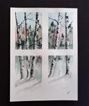 Original Watercolor Painting- "Window Birches Landscape" - Posted on Saturday, January 24, 2015 by James Lagasse