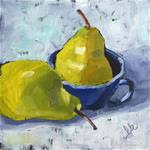 Cup and Two Pears - Posted on Sunday, January 4, 2015 by Louise Kubista