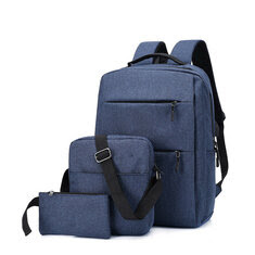 3Pcs/set 20.8L 15.6inch USB Waterproof Laptop Backpack