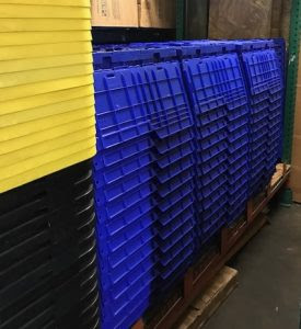 fee moving boxes; plastic ones at Metro Vancouver Movers