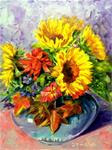 Autumn Sunflowers - Posted on Thursday, January 1, 2015 by Diane Plaisted