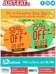 JustEat 50% off on App in January whole month(Max Rs 400 off)