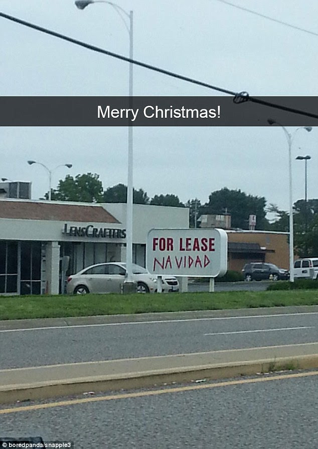 One witty prankster changed this For Lease sign to read as a cheerful festive message