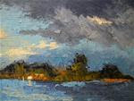 Small Landscape Painting, daily painting, small oil painting, "Intercoastal Island", by Carol Schiff - Posted on Wednesday, November 26, 2014 by Carol Schiff