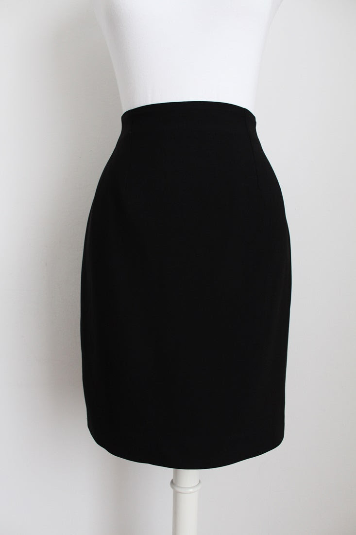 LOLITA LEMPICKA FRENCH DESIGNER VINTAGE BLACK SKIRT - SIZE 8