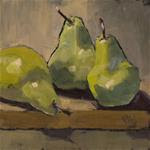 Three pears on a board - Posted on Sunday, February 1, 2015 by Louise Kubista