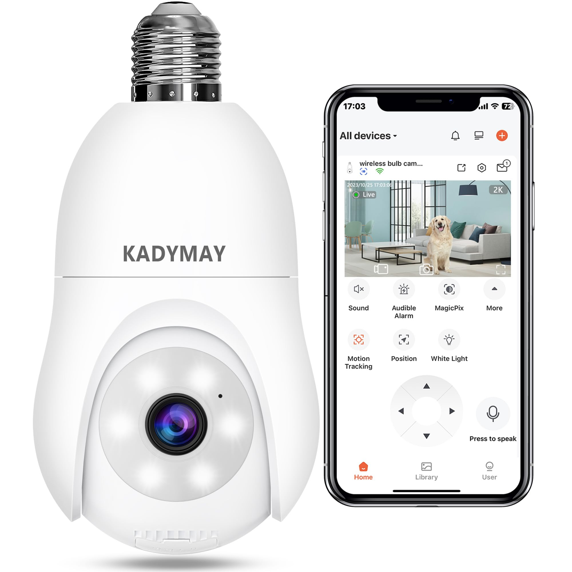 Kadymay Light Bulb Security Camera
