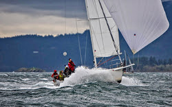 J/105 sailing Seattle Round County race