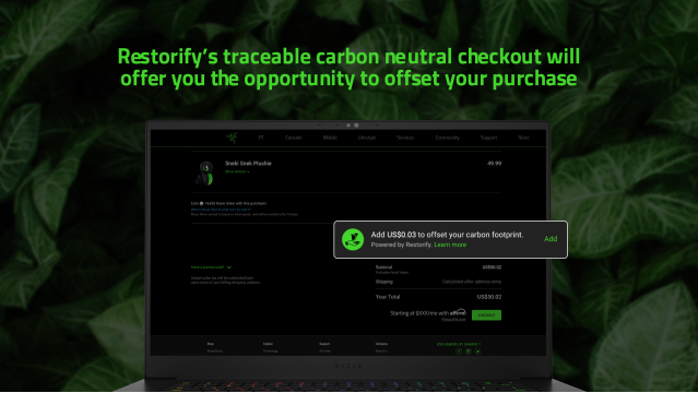 RAZER PRESENTA RESTORIFY, UNA SOLUCIÓN RASTREABLE DE PAGO NEUTRO DE CARBONO 2 Image