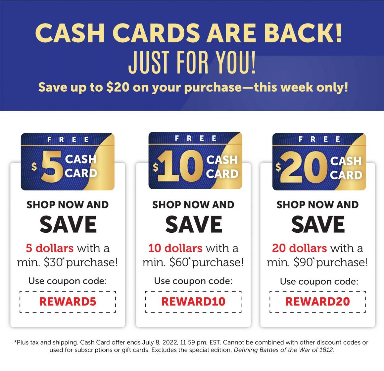 CASH CARDS ARE BACK! JUST FOR YOU!