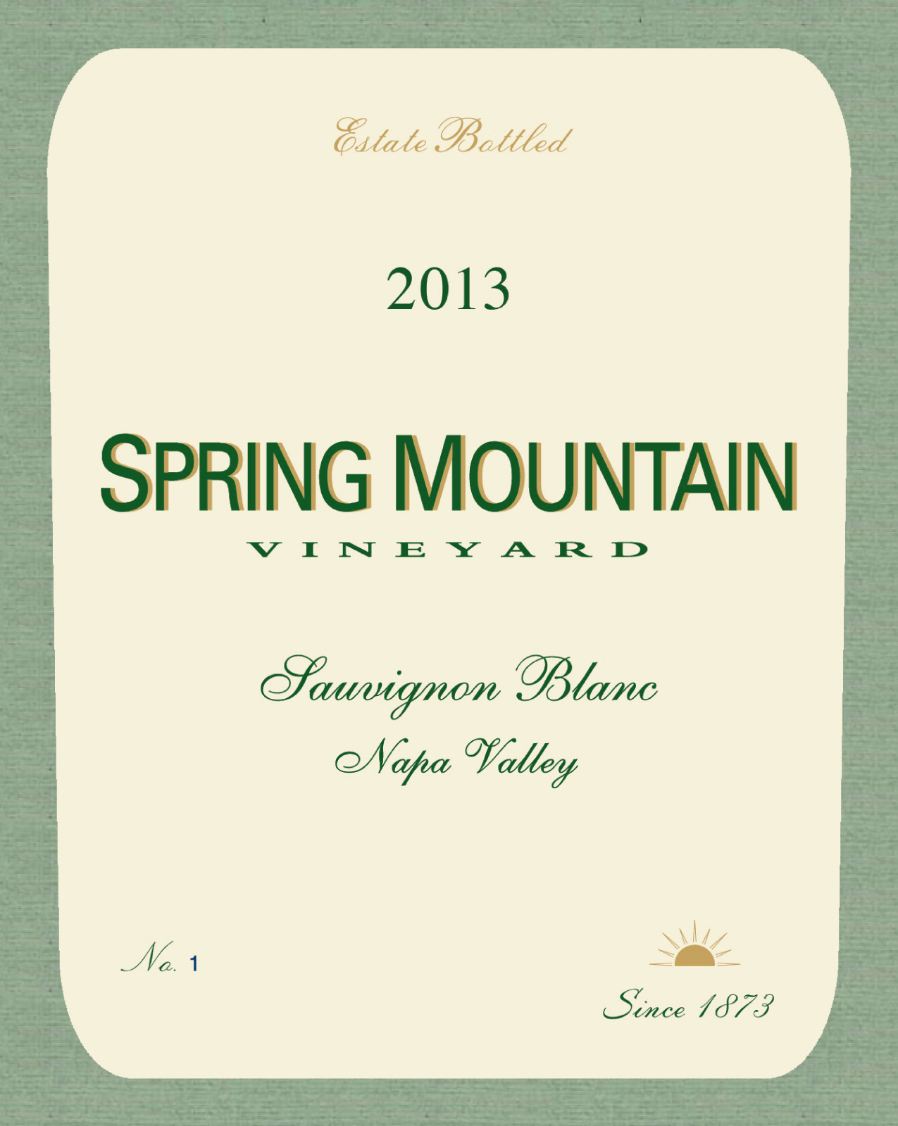 Spring Mountain Vineyard Sauvignon Blanc 2013