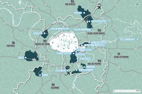 Localisation des 18 sites étudiés par le ministère des armées pour installer la DGSE Crédit : Ministère des armées