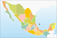 Mexico with the United States to the north.