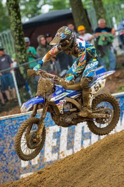 Barcia thrived in the wet conditions to take the first win of his 450 Class career.Photo: Simon Cudby