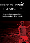 Flat 50% off or more on selected styles by Puma for men & women 