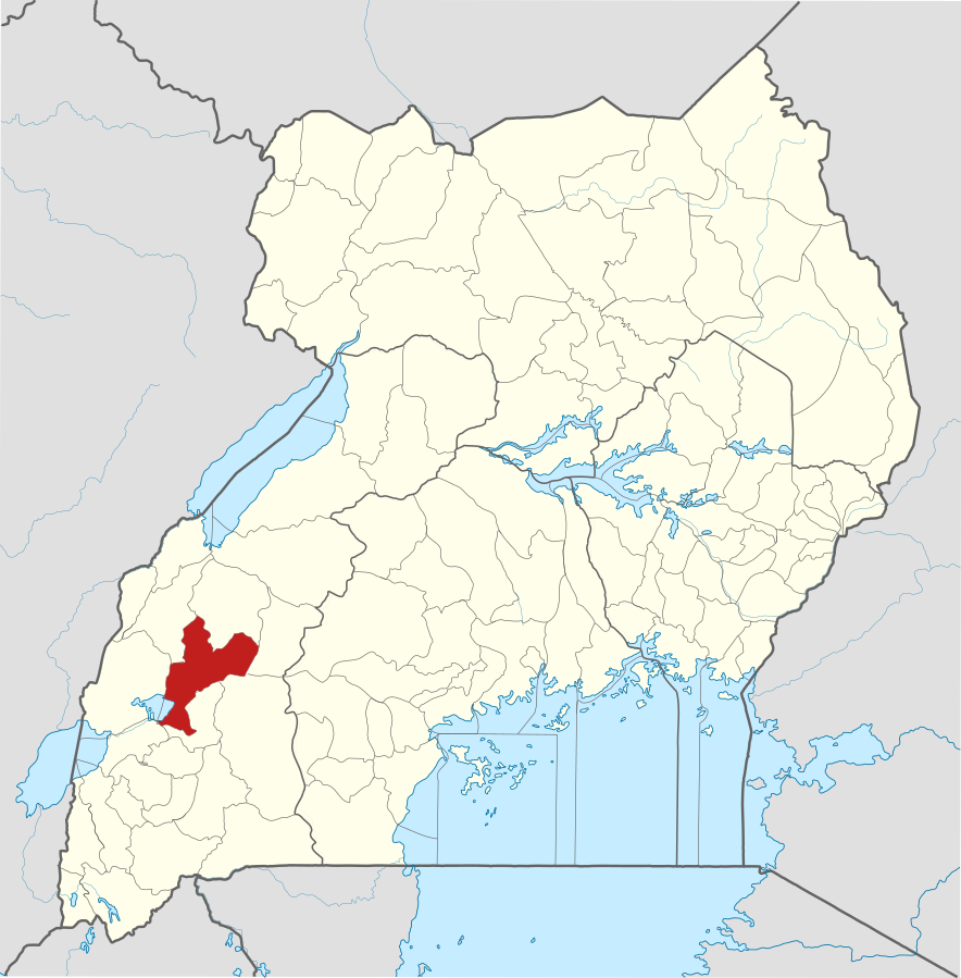  Location of Kamwenge District in Uganda. (OpenStreetMap contributors, Jarry1250, NordNordWest, Creative Commons)