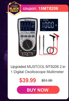 Upgraded MUSTOOL MT8206 2 in 1 Digital Oscilloscope Multimeter