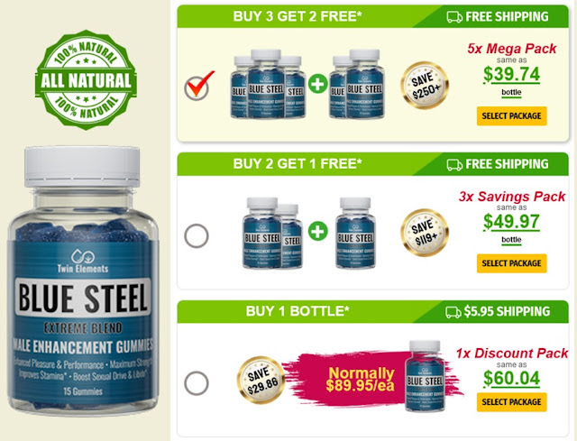 Blue Steel Male Enhancement Gummies-A Panormic Perspective to Resolves  Erectile Dysfunction & PME Issues!