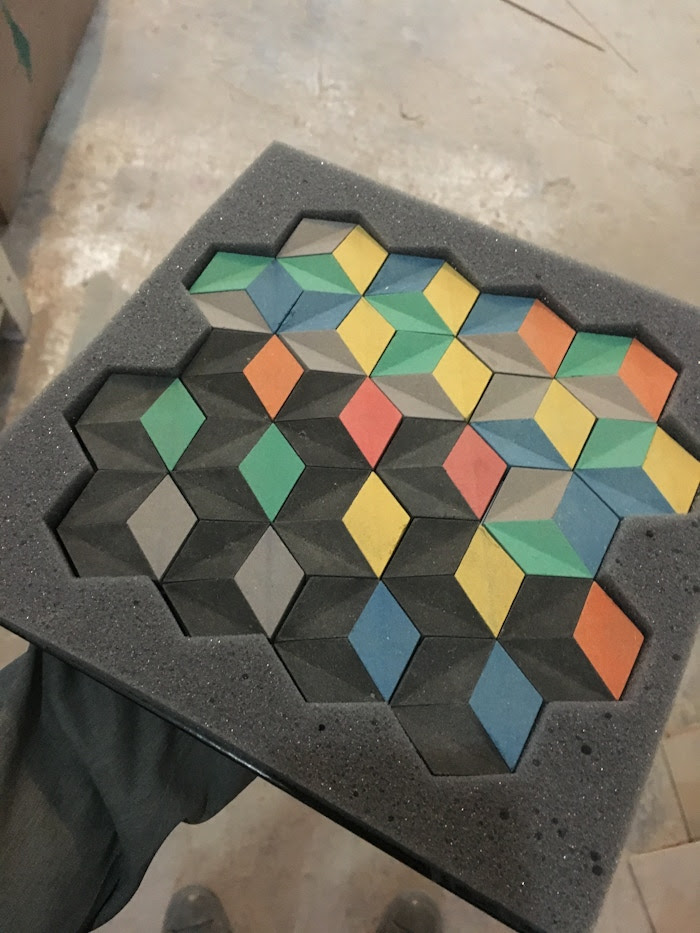 A tray of Rad tiles ready to go inside the box!