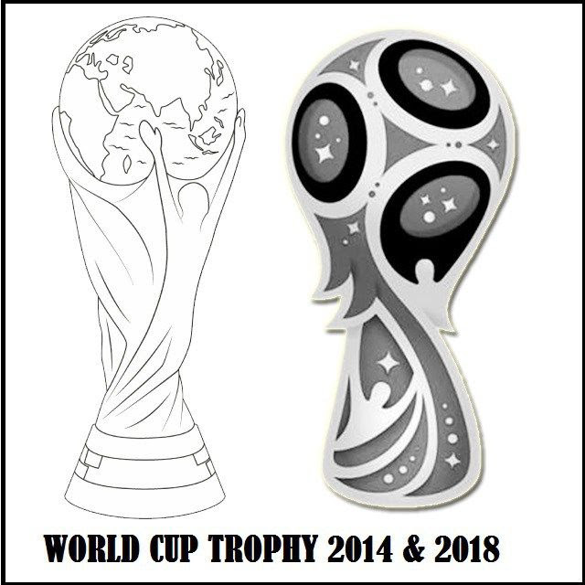 wolrd cup trophy 2014 and 2018 coloring page World cup trophy, Sports