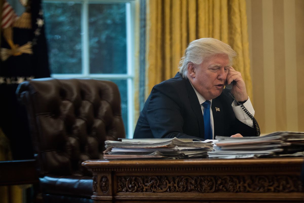 President Trump at his desk
