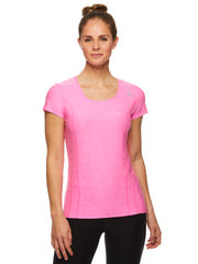 Reebok Women's Fitted Performance Reverse Marled Jersey T-Shirt