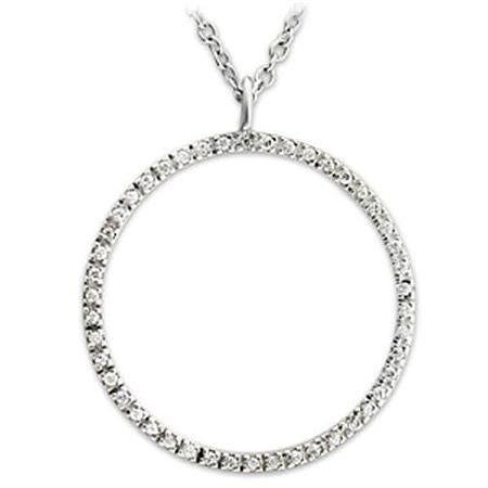 36515 - High-Polished 925 Sterling Silver Pendant with AAA Grade CZ  in Clear