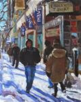 818 Montreal Winter Scene, Downtown, 8x10, oil - Posted on Sunday, November 30, 2014 by Darlene Young