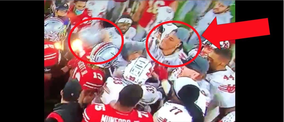 Utah Player Tevita Fotu Appears To Throw A Punch After Losing The Rose Bowl To Ohio State
