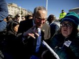 Senate Minority Leader Sen. Chuck Schumer of N.Y. arrives to speak to abortion rights demonstrators at a rally outside the Supreme Court, in Washington, Wednesday, March 4, 2020, as the court takes up the first major abortion case of the Trump era Wednesday, an election-year look at a Louisiana dispute that could reveal how willing the more conservative court is to roll back abortion rights. (AP Photo/Andrew Harnik)