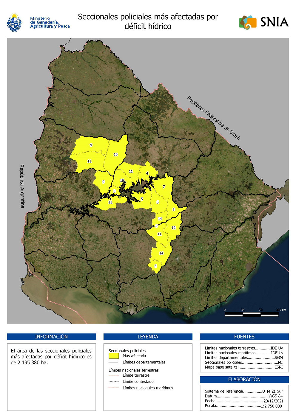 Seccionales afectadas