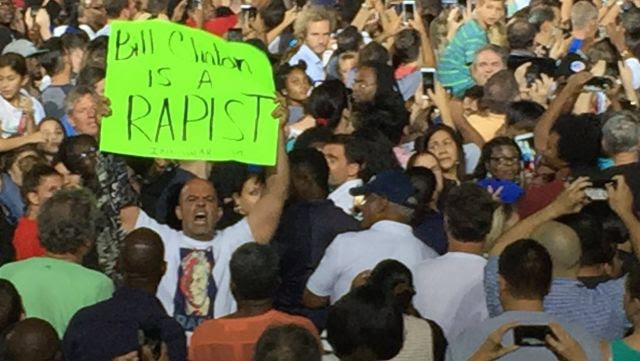 Hillary Panics! Screams At 'Bill Clinton Rape' Protester! (Fort Lauderdale - Video)