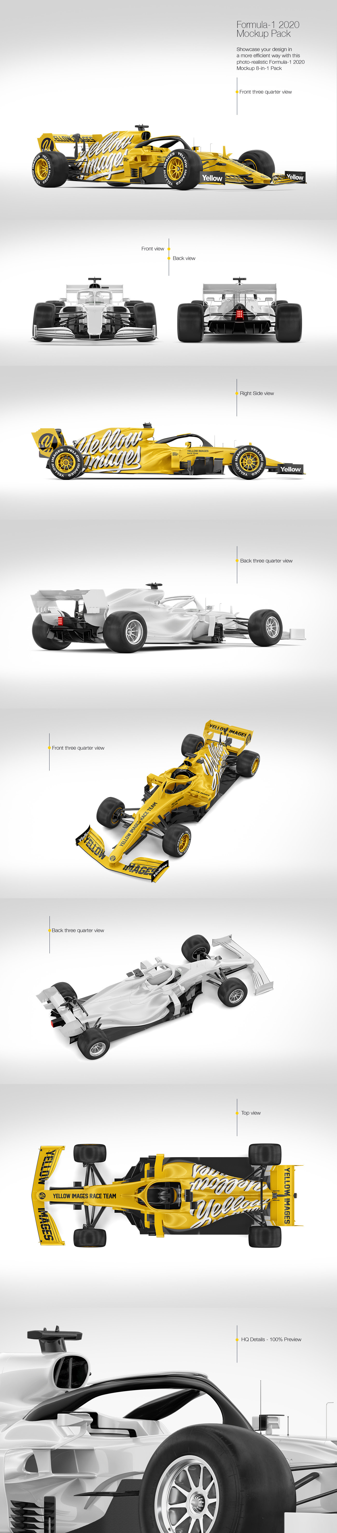 Formula1 2020 Mockup Pack on Yellow Images Creative Store