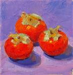 3 Persimmons,still life, oil on canvas,6x6,price$200 - Posted on Tuesday, November 18, 2014 by Joy Olney