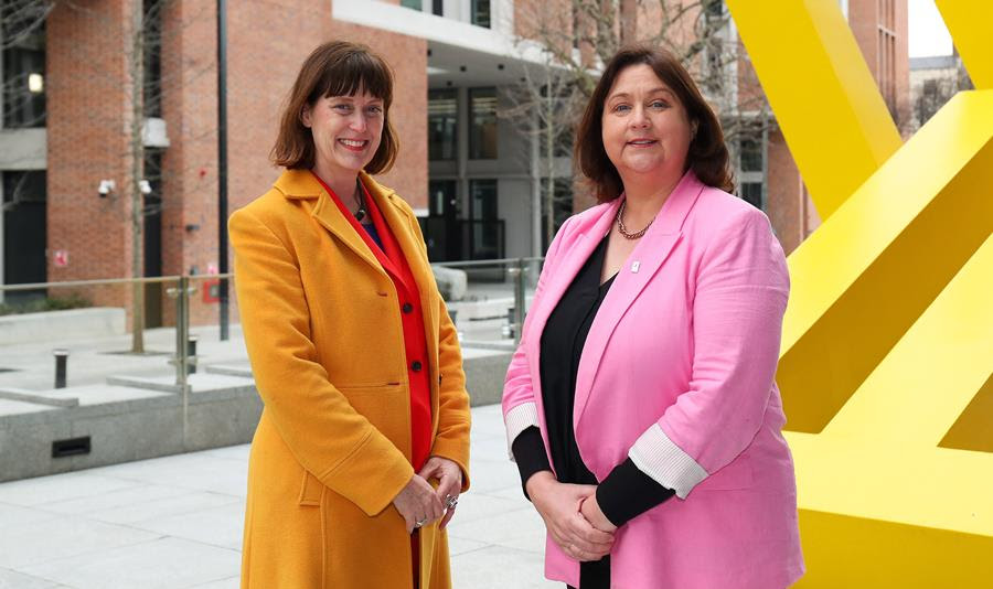 A photo of Deirdre Mortell, CEO of Rethink Ireland, and Anne Rabbitte TD, Minister of State with special responsibility for Disability at the Department of Health and at the Department of Children, Equality, Disability, Integration and Youth.